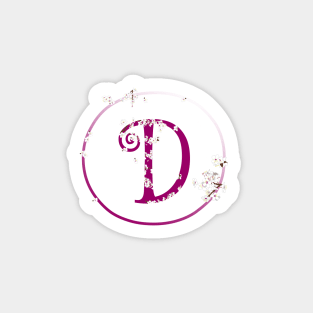 Monogram fairy flowers, letter D Sticker